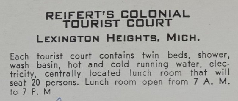 Lakewinds Motel (Lake Winds Motel, Reiferts Colonial Tourist Court)) - Vintage Postcard Reiferts (newer photo)